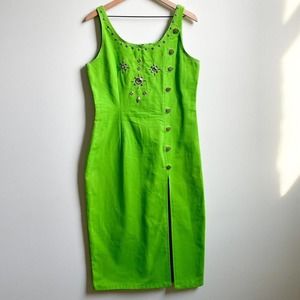 Vintage 80s lime green denim